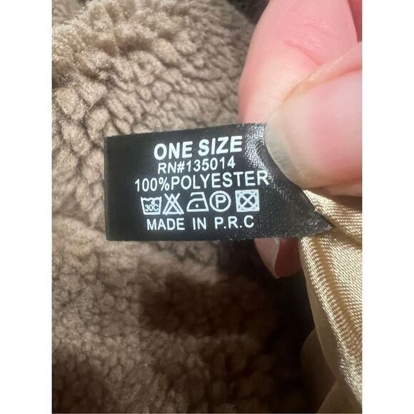 Janice Sherpa Lined Vest Jacket  Khaki One Size NWT - Picture 7 of 7